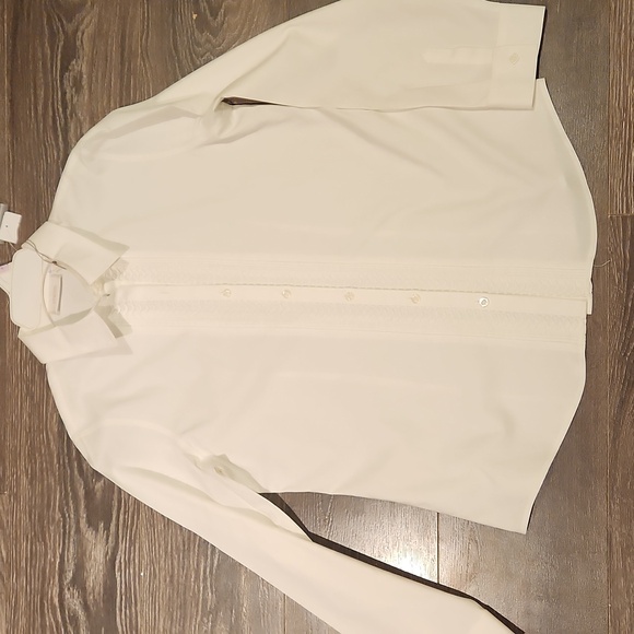 ❤️ NWT! CHICOS NO IRON BUTTON DOWN STRETCH COTTON POPLIN SHIRT, 8 -10 - Picture 8 of 8